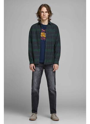 Ilgomis rankovėmis marškinys žalias JACK & JONES vyras