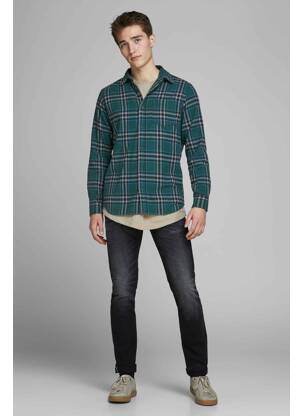 Ilgomis rankovėmis marškinys žalias JACK & JONES vyras