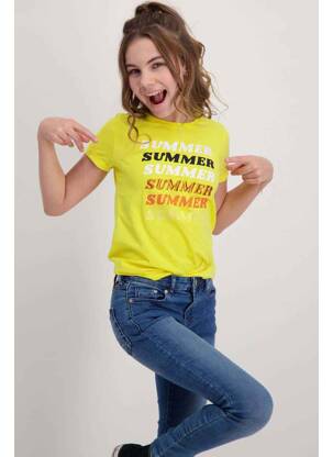 T-marškinys geltona CARS JEANS mergina
