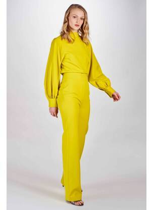 Pantalon geltona DEUX. BY ELINE DE MUNCK moteris