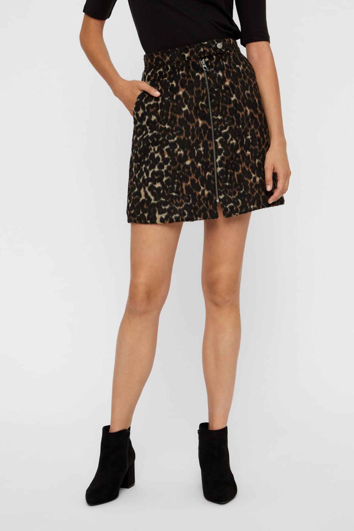 Trumpas sijonas rudas VERO MODA moteris