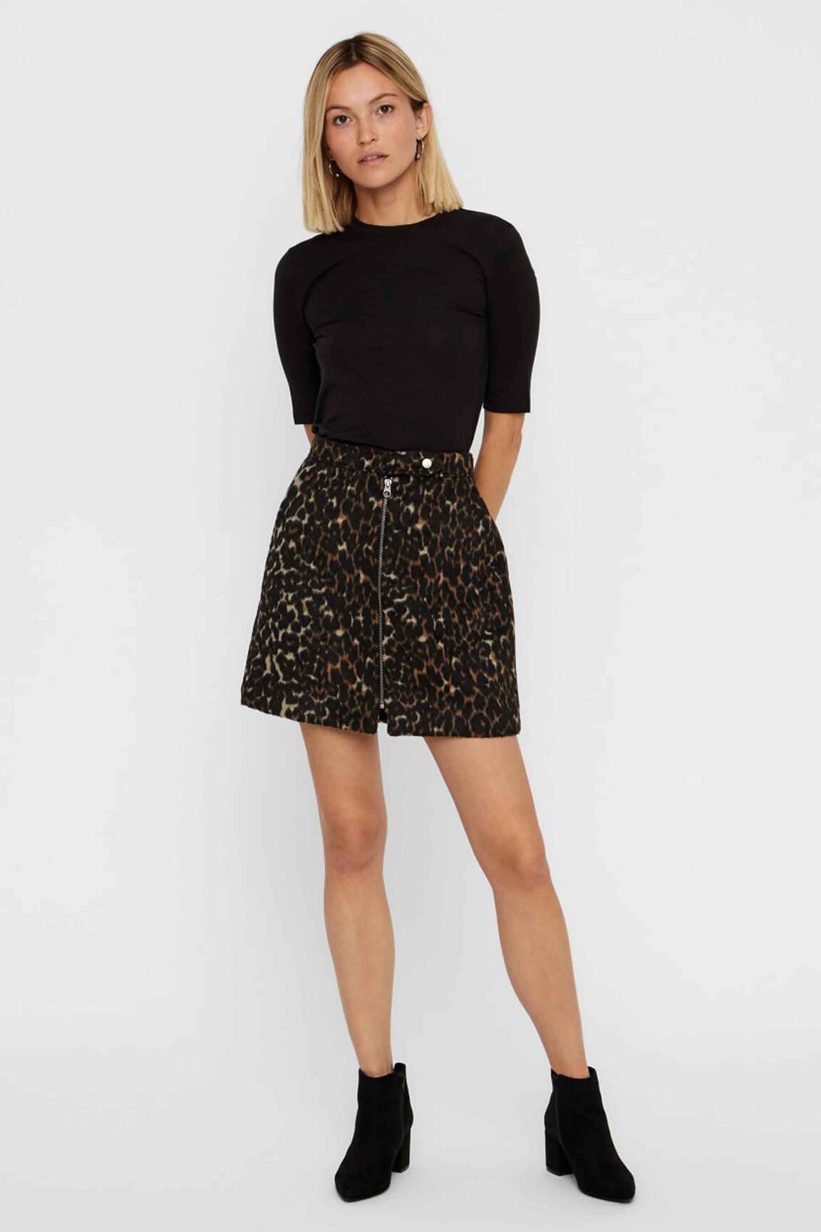 Trumpas sijonas rudas VERO MODA moteris
