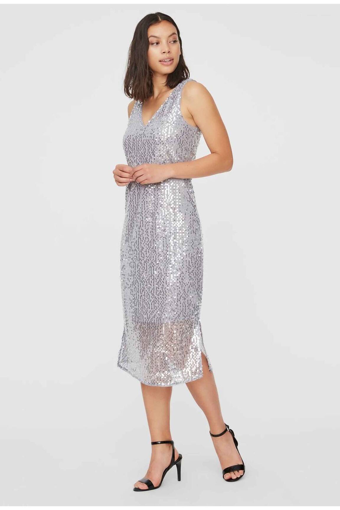 Pusilgių suknelė sidabrinė VERO MODA moteris