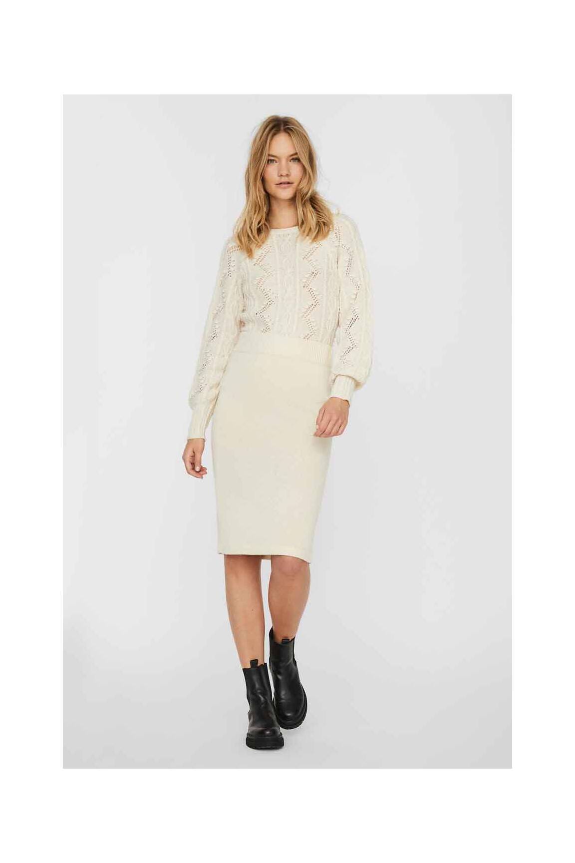 Pusilgis sijonas bežinis VERO MODA moteris