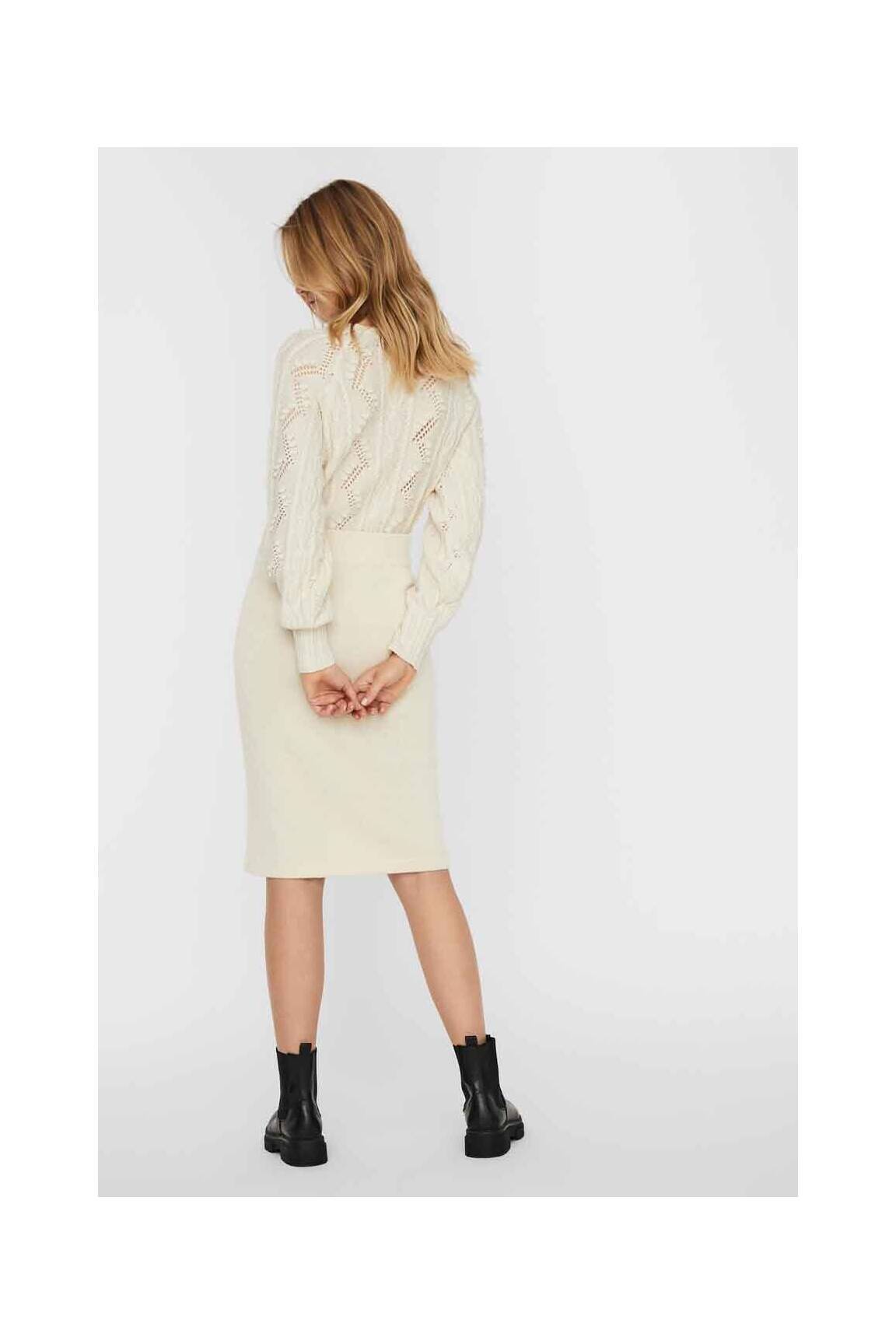 Pusilgis sijonas bežinis VERO MODA moteris