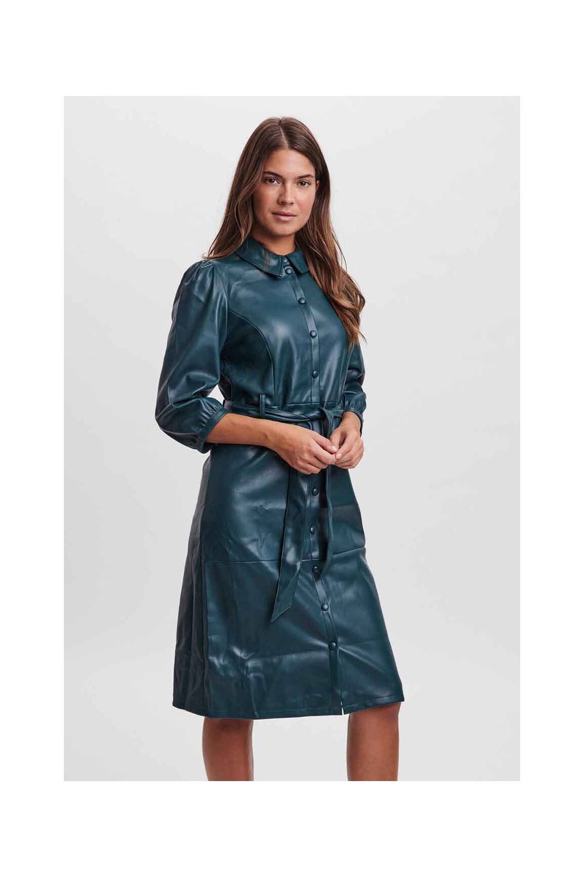 Pusilgių suknelė žalias VERO MODA moteris