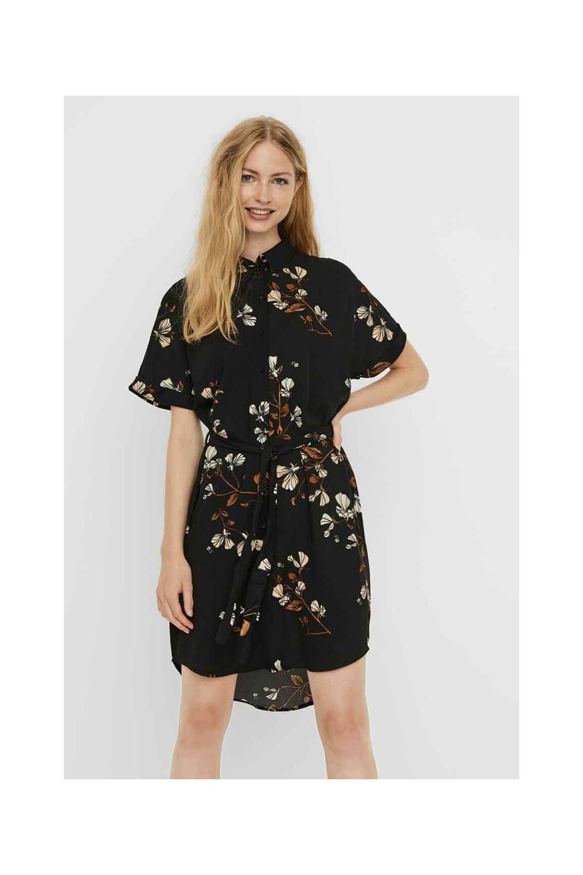 Pusilgių suknelė juodas VERO MODA moteris