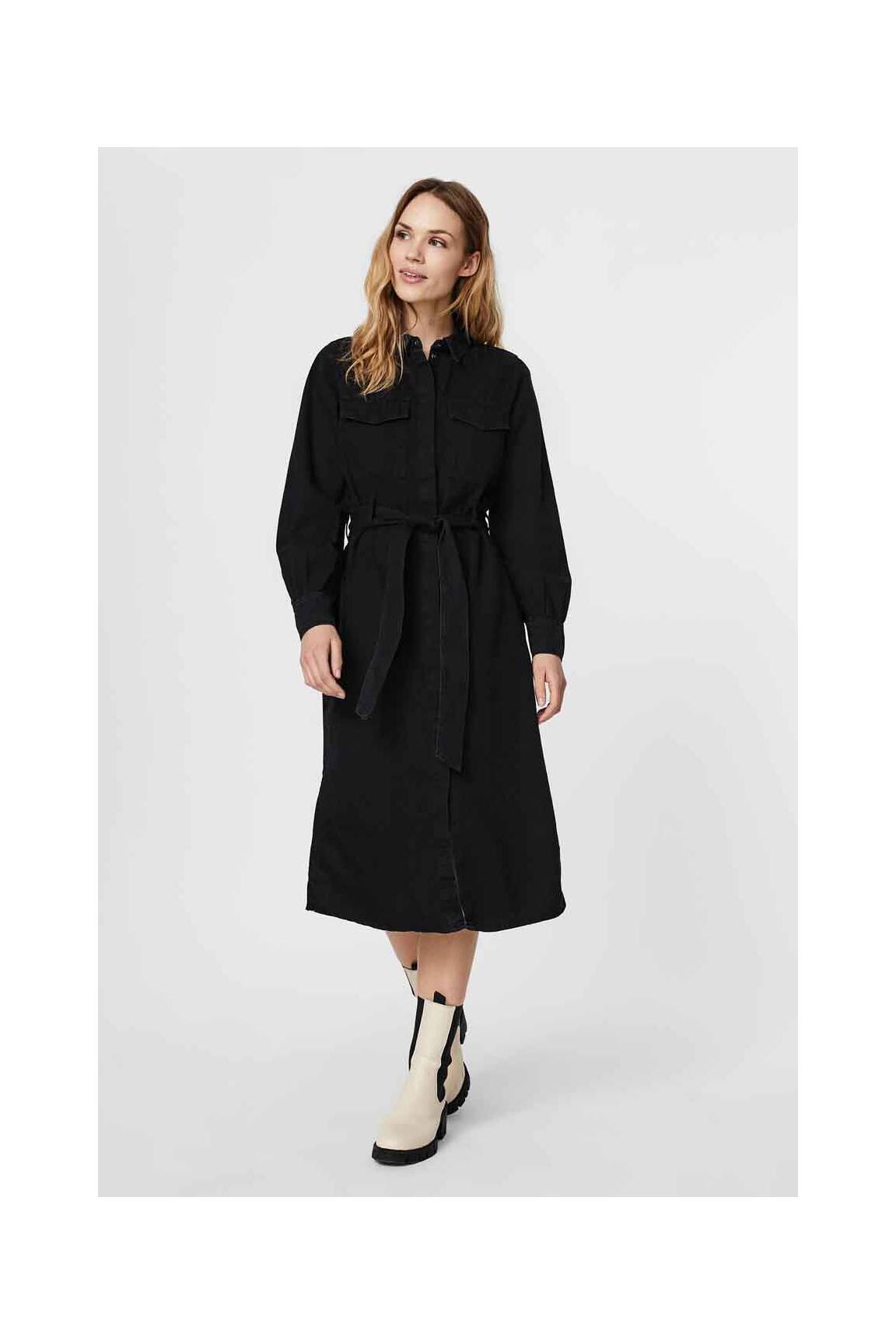 Pusilgių suknelė juodas VERO MODA moteris