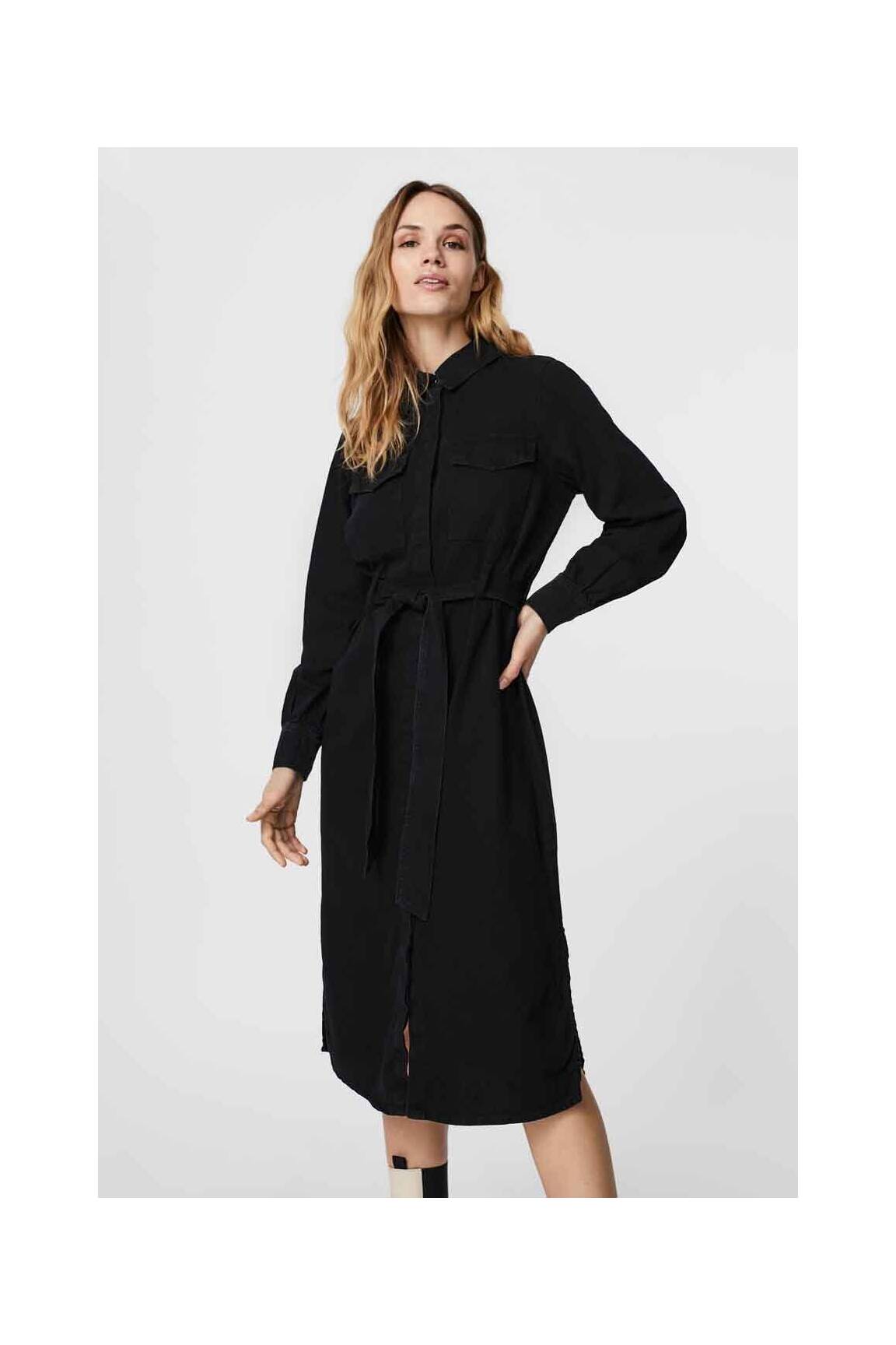 Pusilgių suknelė juodas VERO MODA moteris