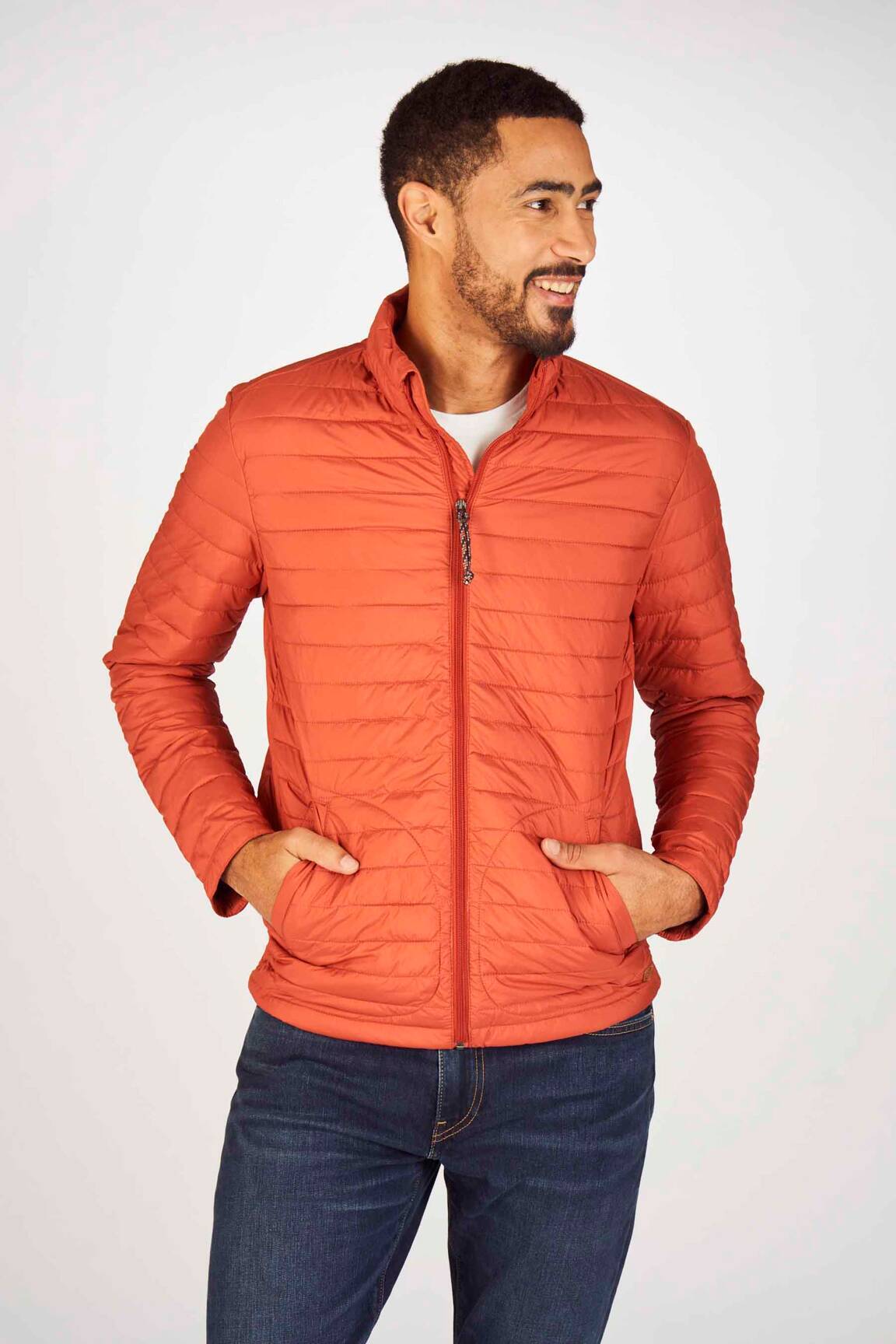 Pūkinė striukė oranžinė JACK & JONES vyras