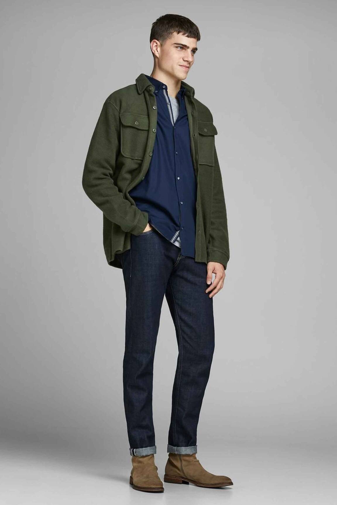 Kasdienis švarkas žalias JACK & JONES vyras