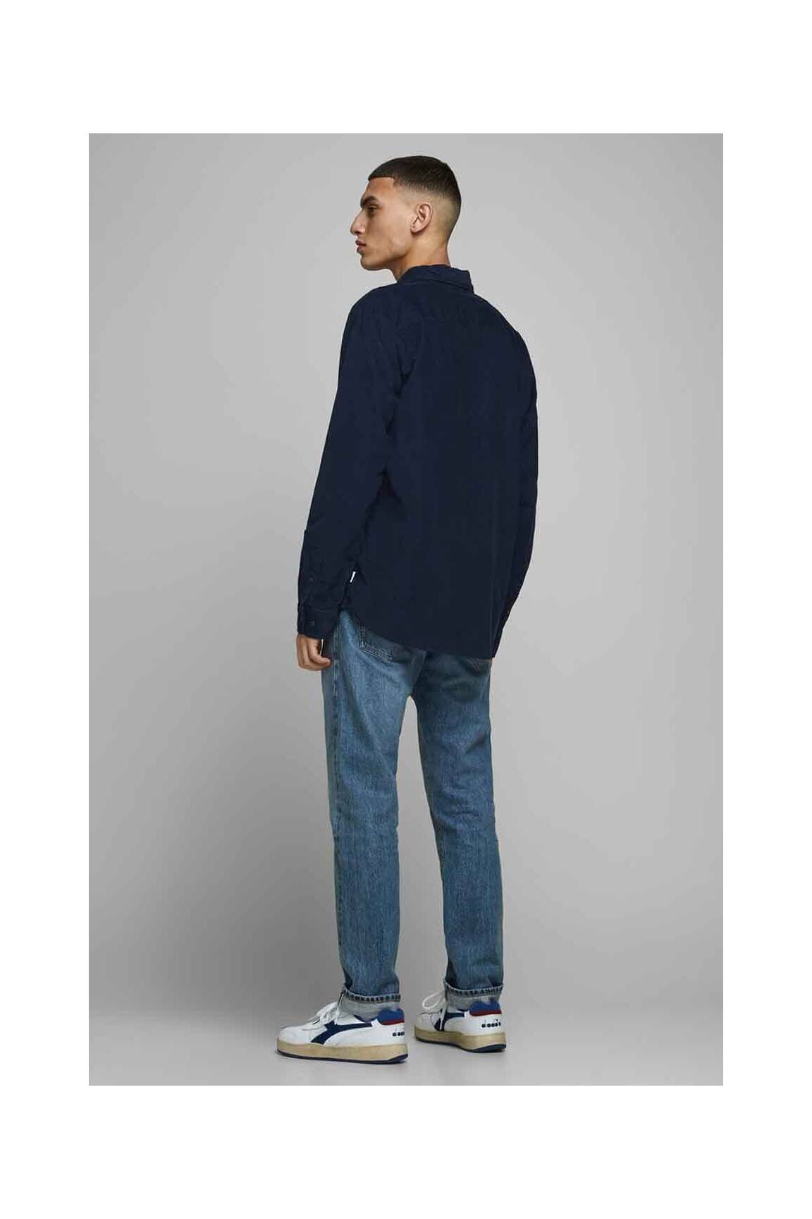 Ilgomis rankovėmis marškinys mėlyna JACK & JONES vyras