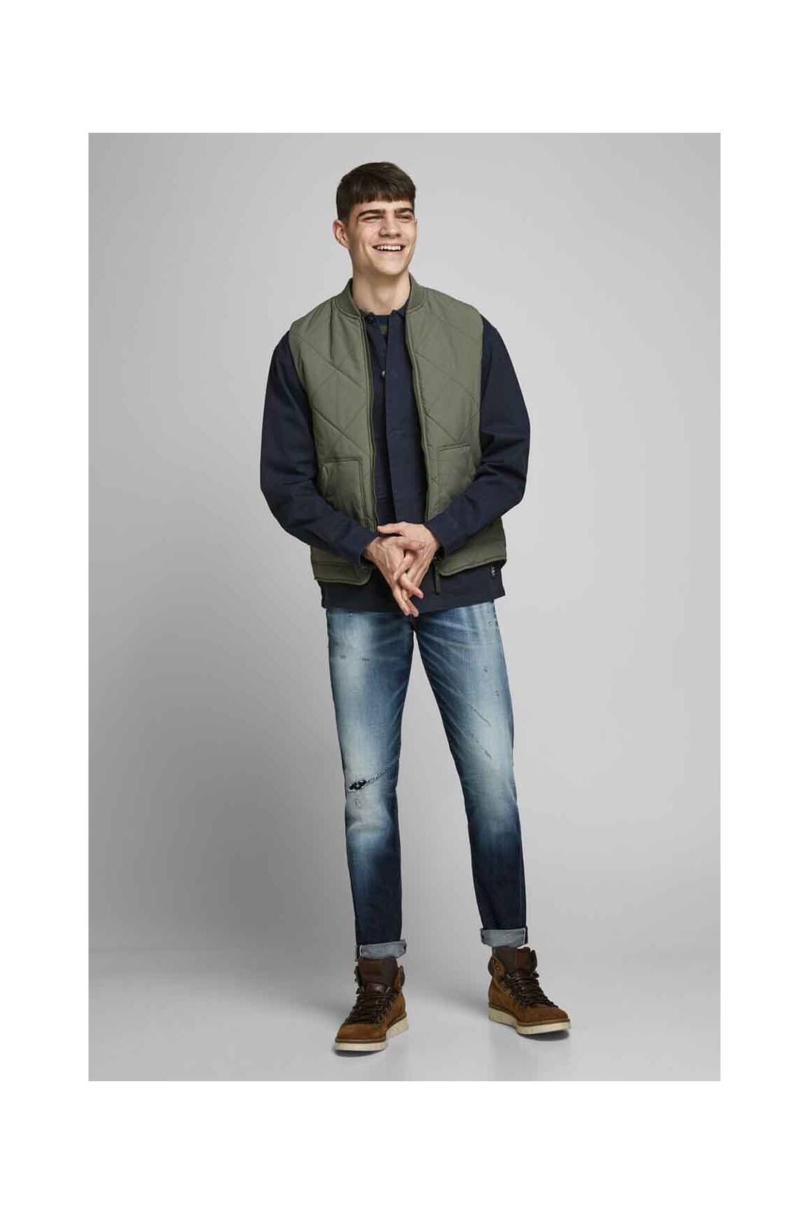 Ilgomis rankovėmis marškinys mėlyna JACK & JONES vyras