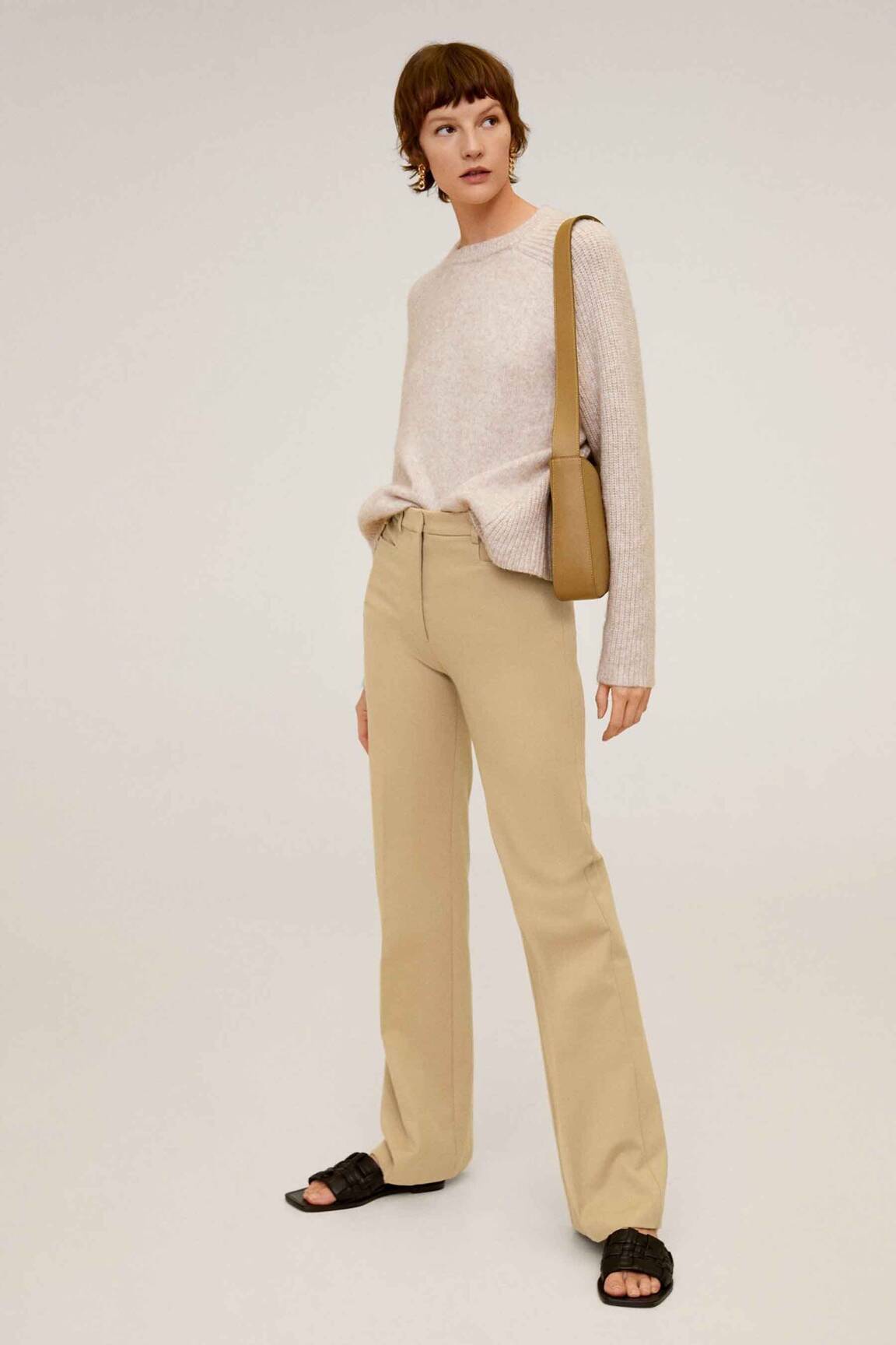 Chino kelnė rudas MANGO moteris