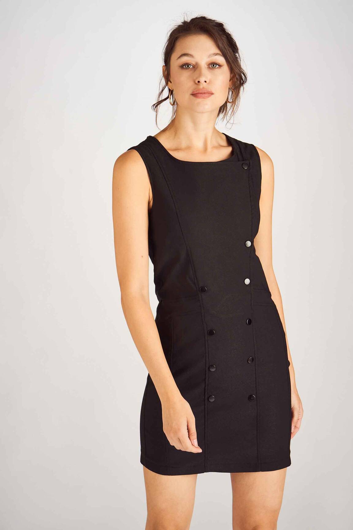 Pusilgių suknelė juodas ASTRID BLACK LABEL moteris