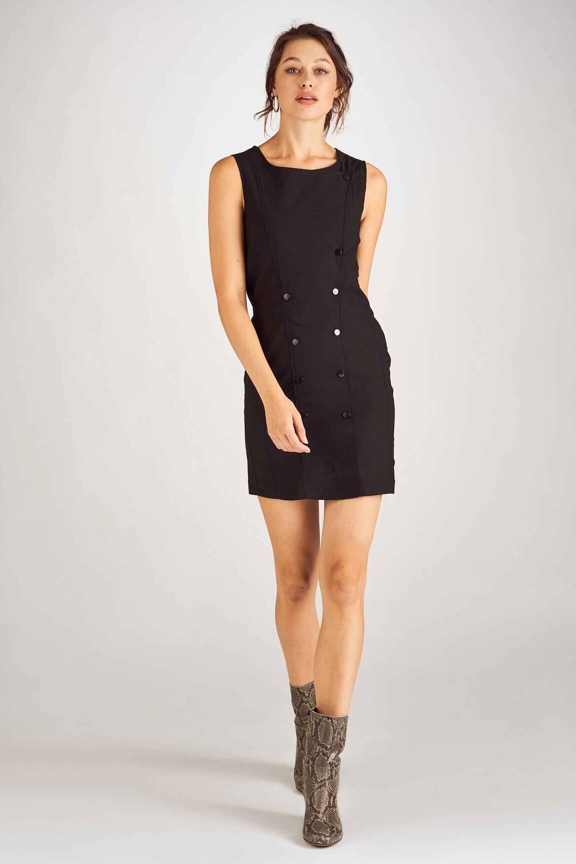 Pusilgių suknelė juodas ASTRID BLACK LABEL moteris