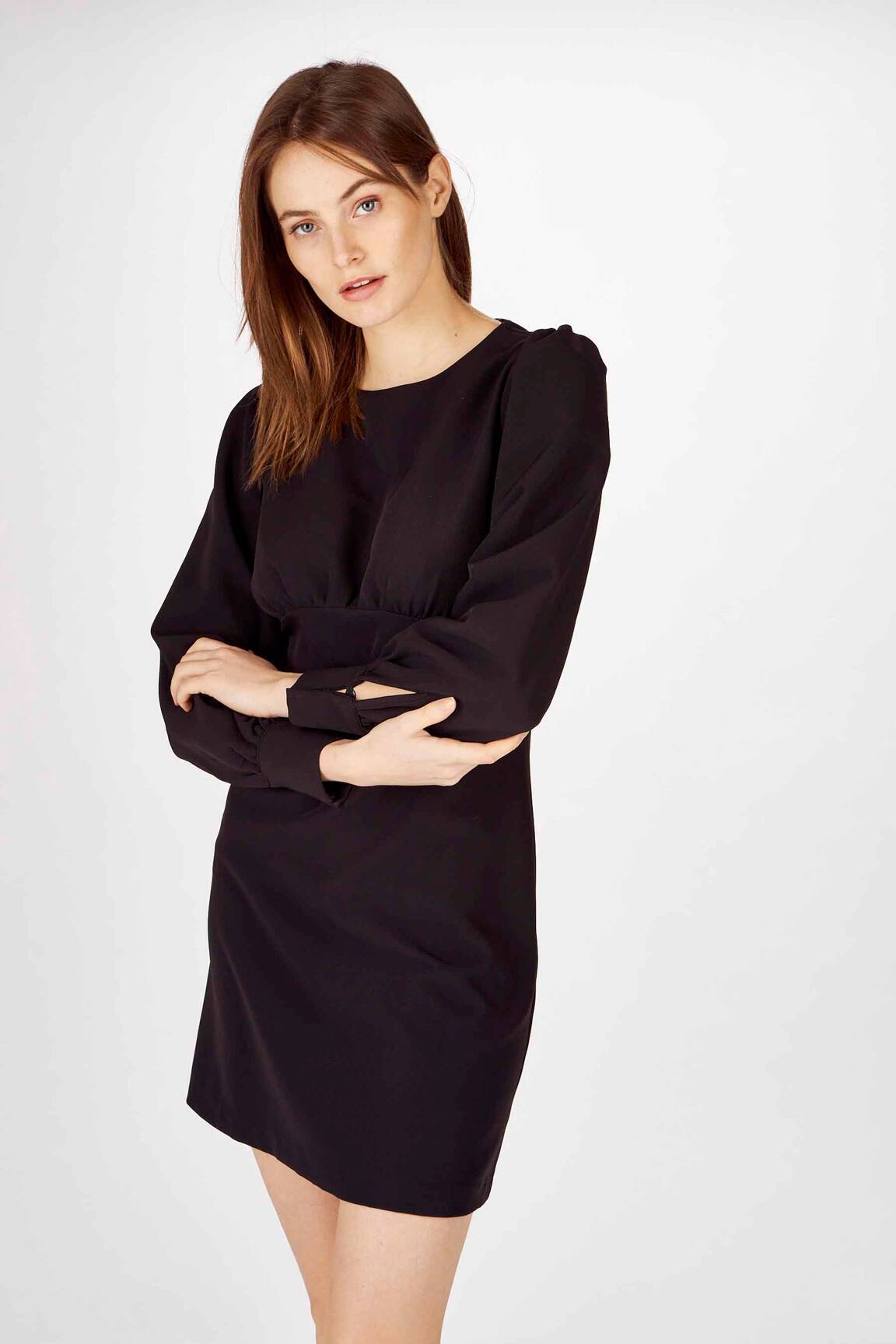 Pusilgių suknelė juodas ASTRID BLACK LABEL moteris