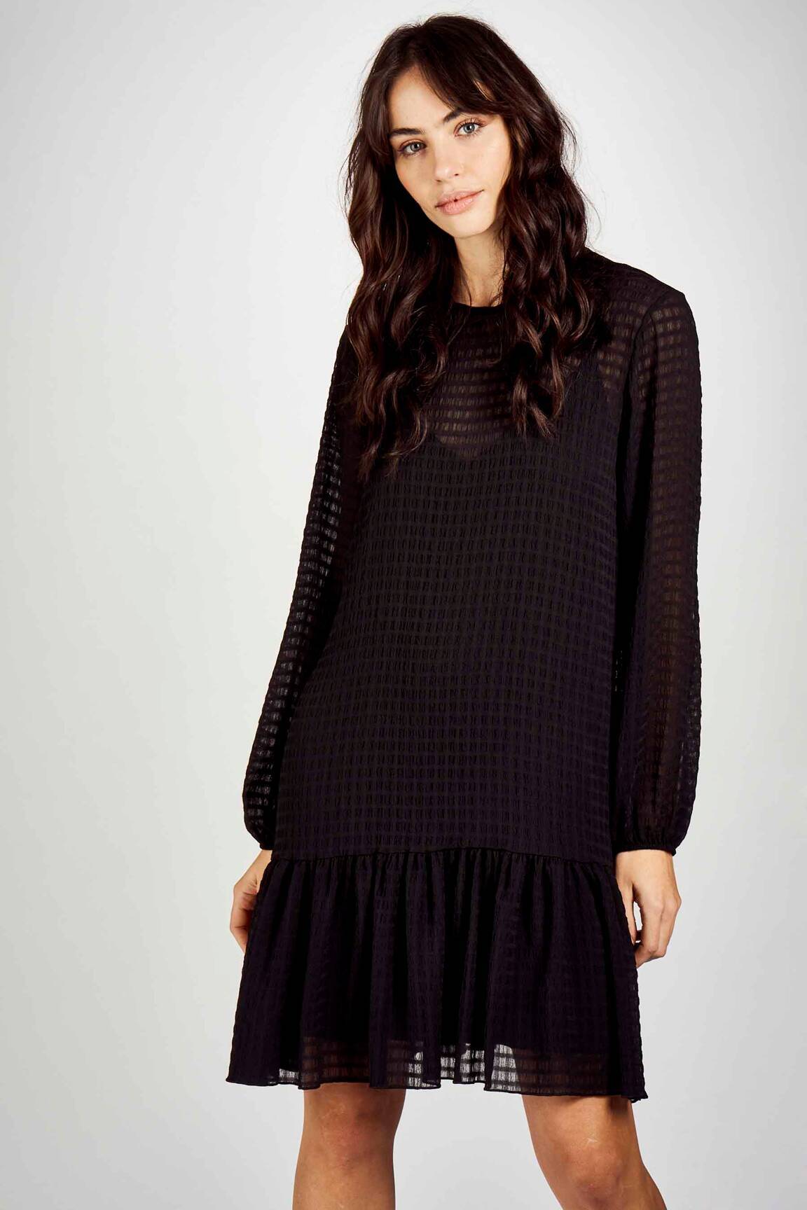 Pusilgių suknelė juodas ASTRID BLACK LABEL moteris