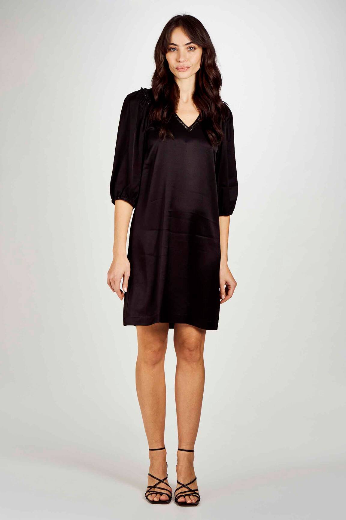 Pusilgių suknelė juodas ASTRID BLACK LABEL moteris