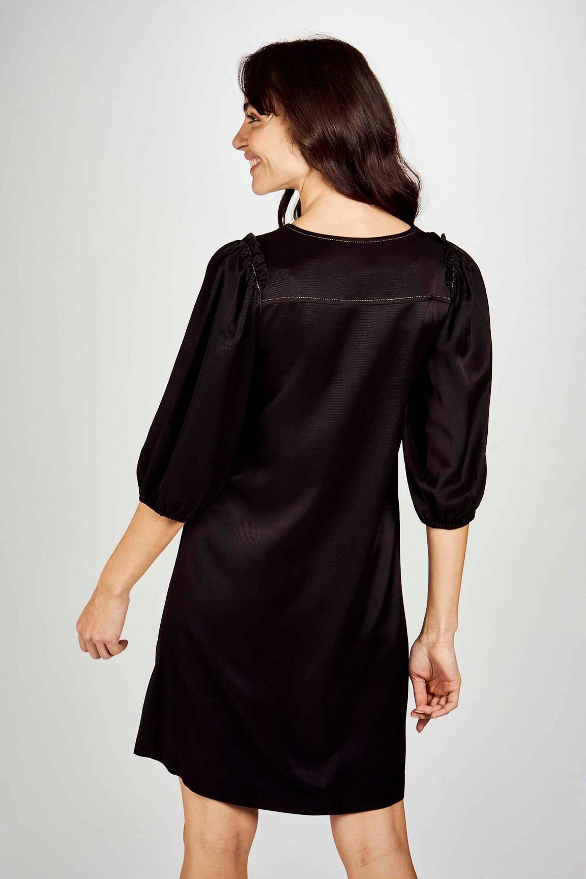 Pusilgių suknelė juodas ASTRID BLACK LABEL moteris