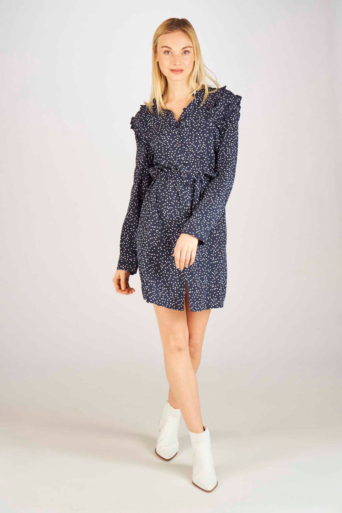 Trumpa suknelė mėlyna CLOUDS OF FASHION moteris