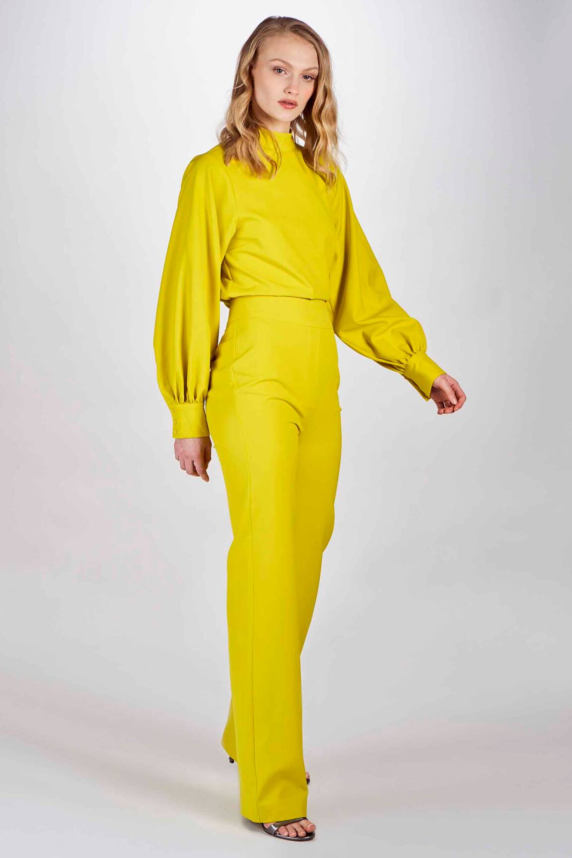 Pantalon geltona DEUX. BY ELINE DE MUNCK moteris