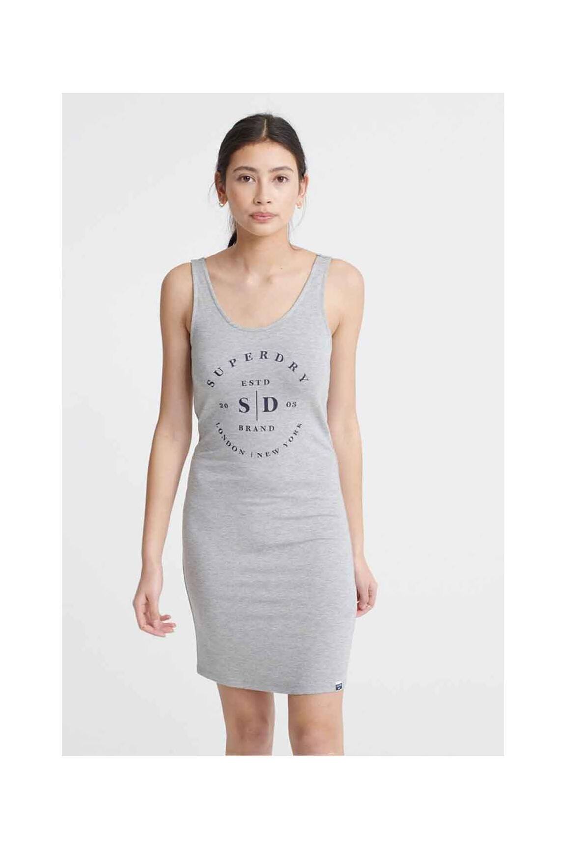 Pusilgių suknelė pilka SUPERDRY moteris