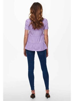 T-marškinys violetinis JACQUELINE DE YONG moteris