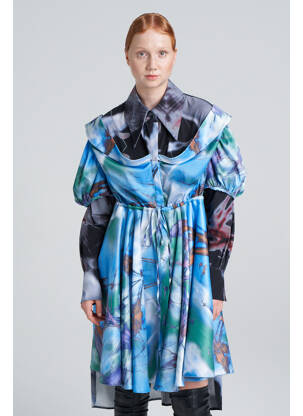 Ilga suknelė mėlyna YOUNG DESIGNERS moteris