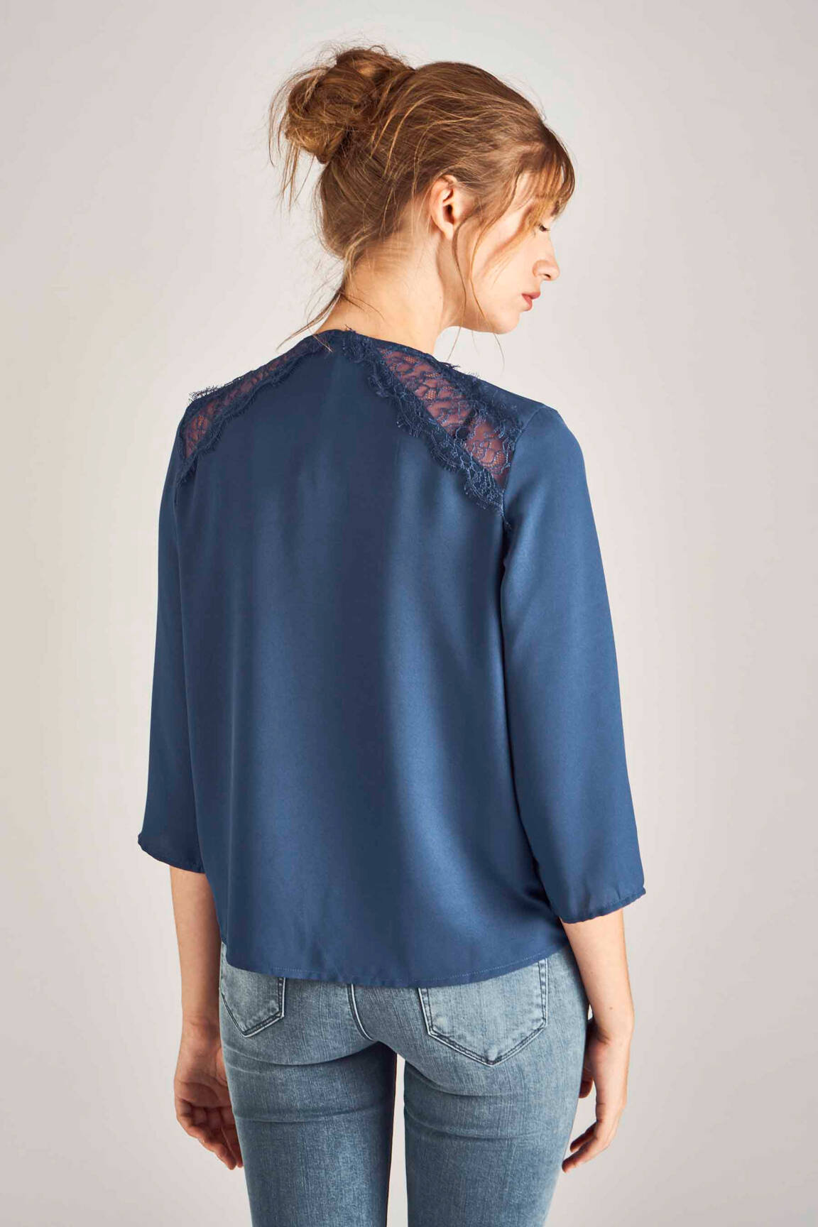 Moteriškas marškinys mėlyna VERO MODA moteris
