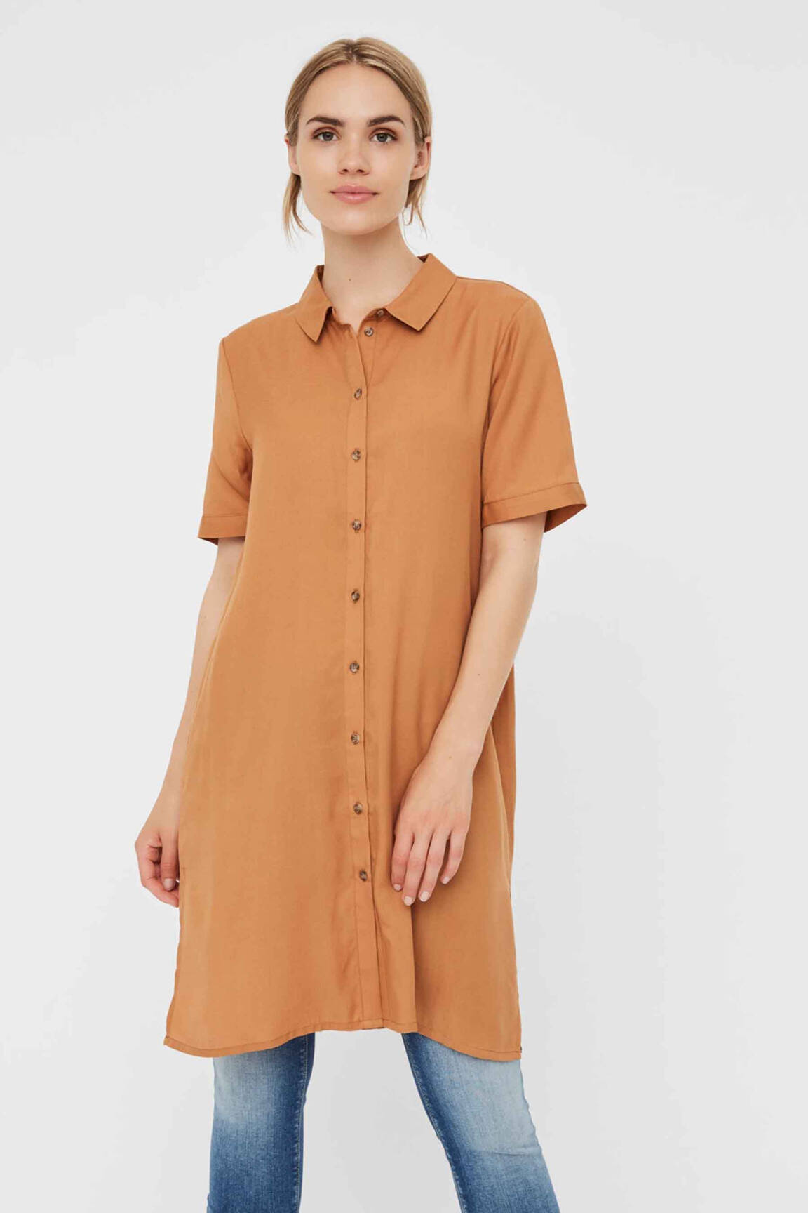 Trumpa suknelė rudas VERO MODA moteris