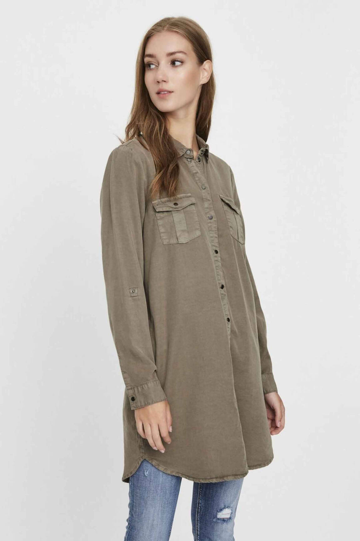 Trumpa suknelė žalias VERO MODA moteris