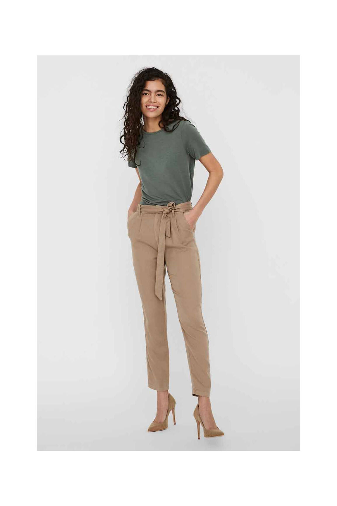 Lieknos kelnės rudas VERO MODA moteris