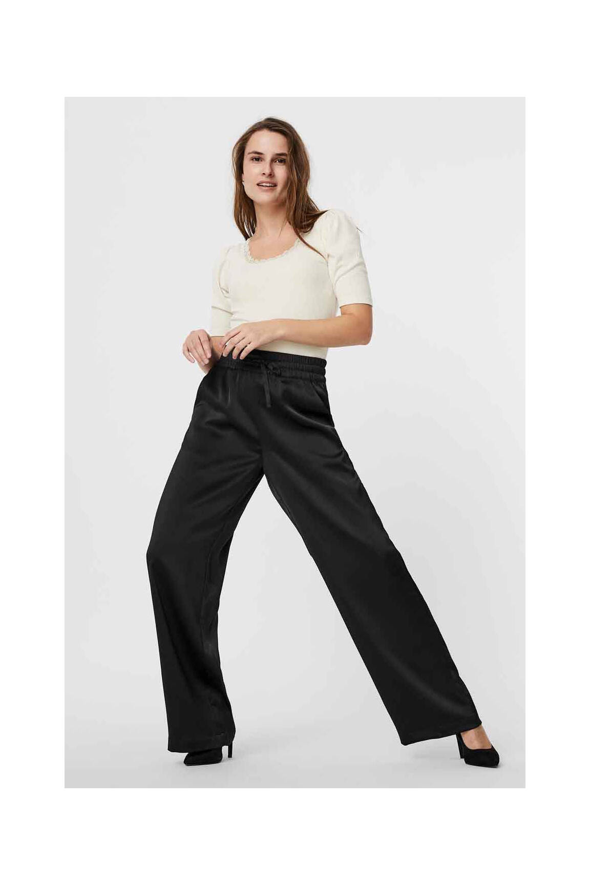 Platus kelnes juodas VERO MODA moteris