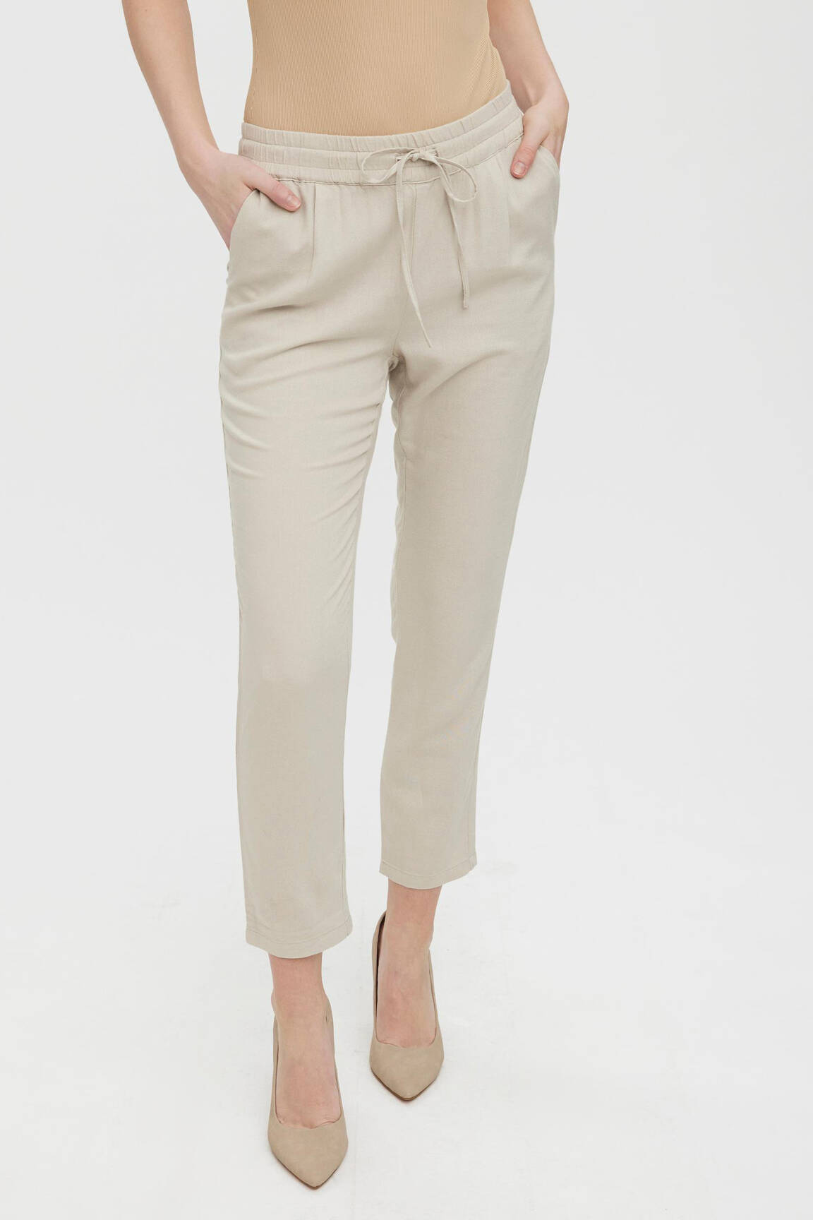 Lieknos kelnės sidabrinė VERO MODA moteris