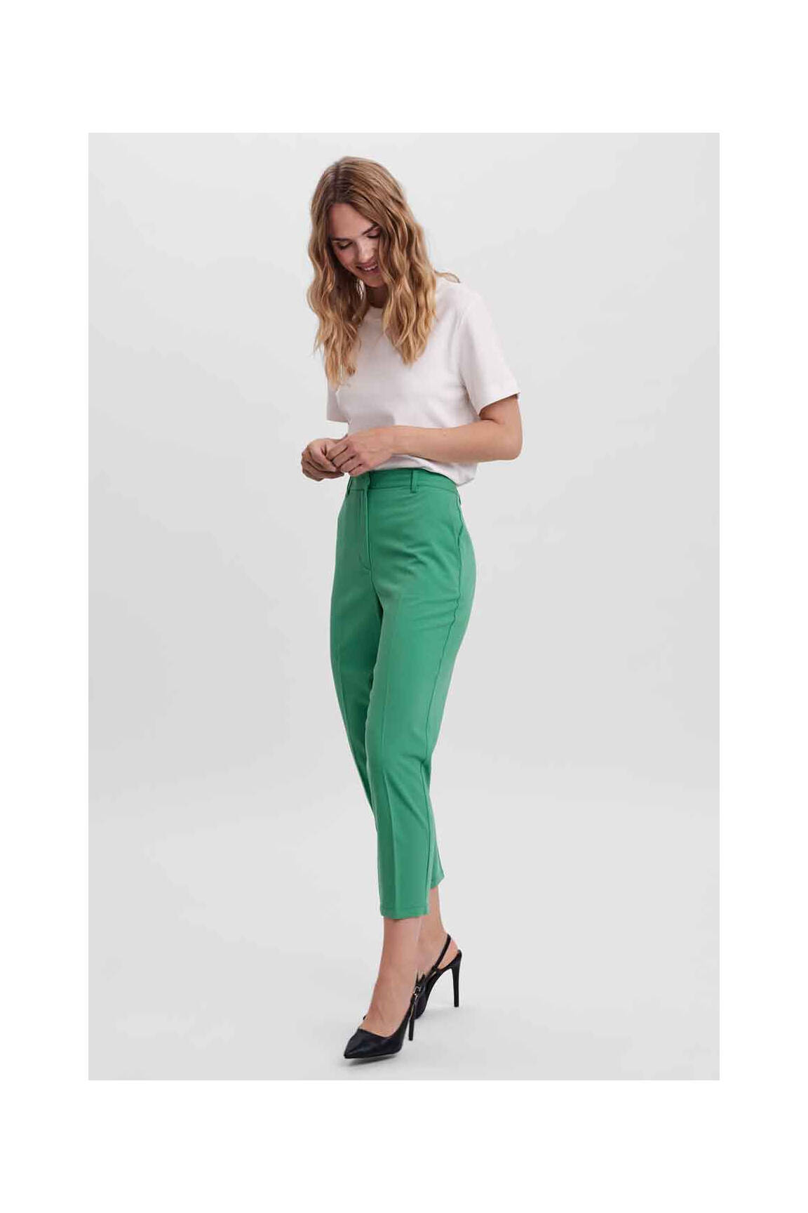 Lieknos kelnės žalias VERO MODA moteris