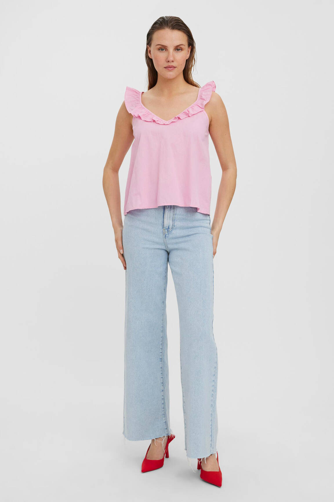 Moteriškas marškinys rožinė VERO MODA moteris