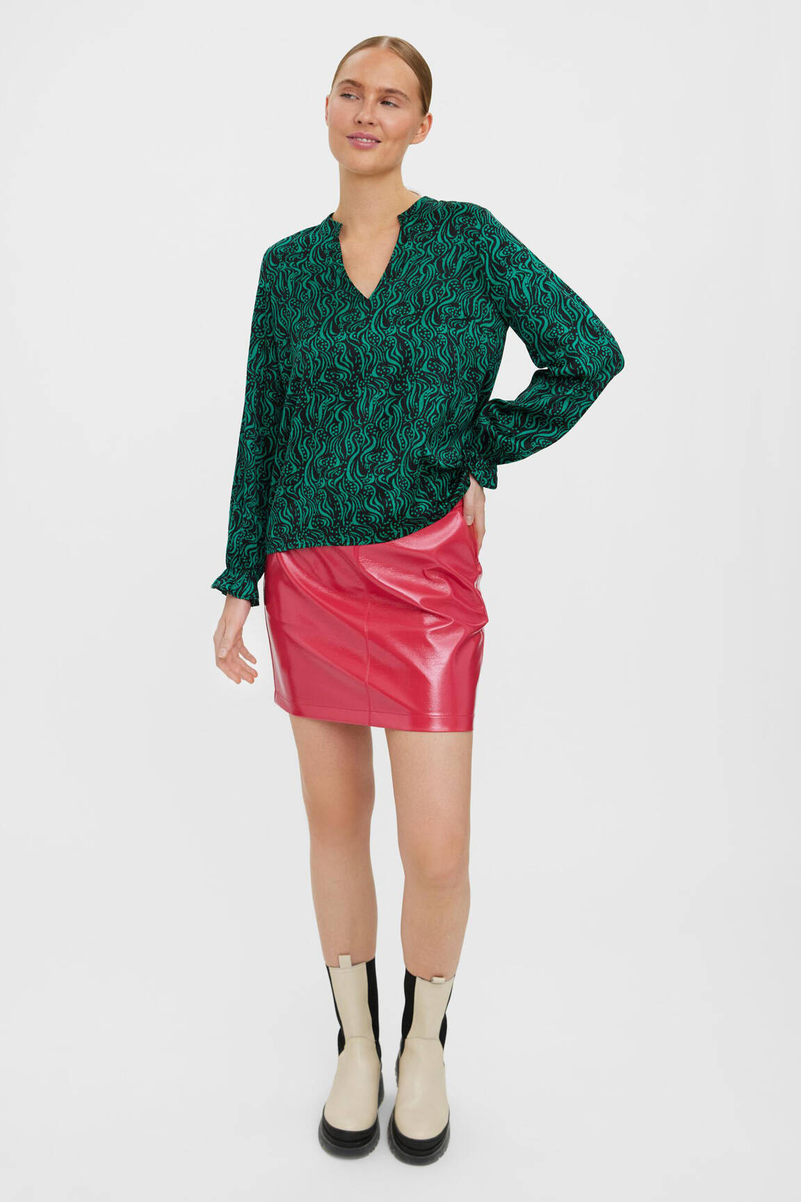 Moteriškas marškinys žalias VERO MODA moteris