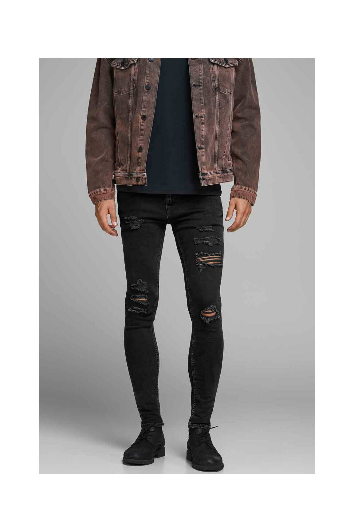 Lieknos džinsai juodas JACK & JONES vyras