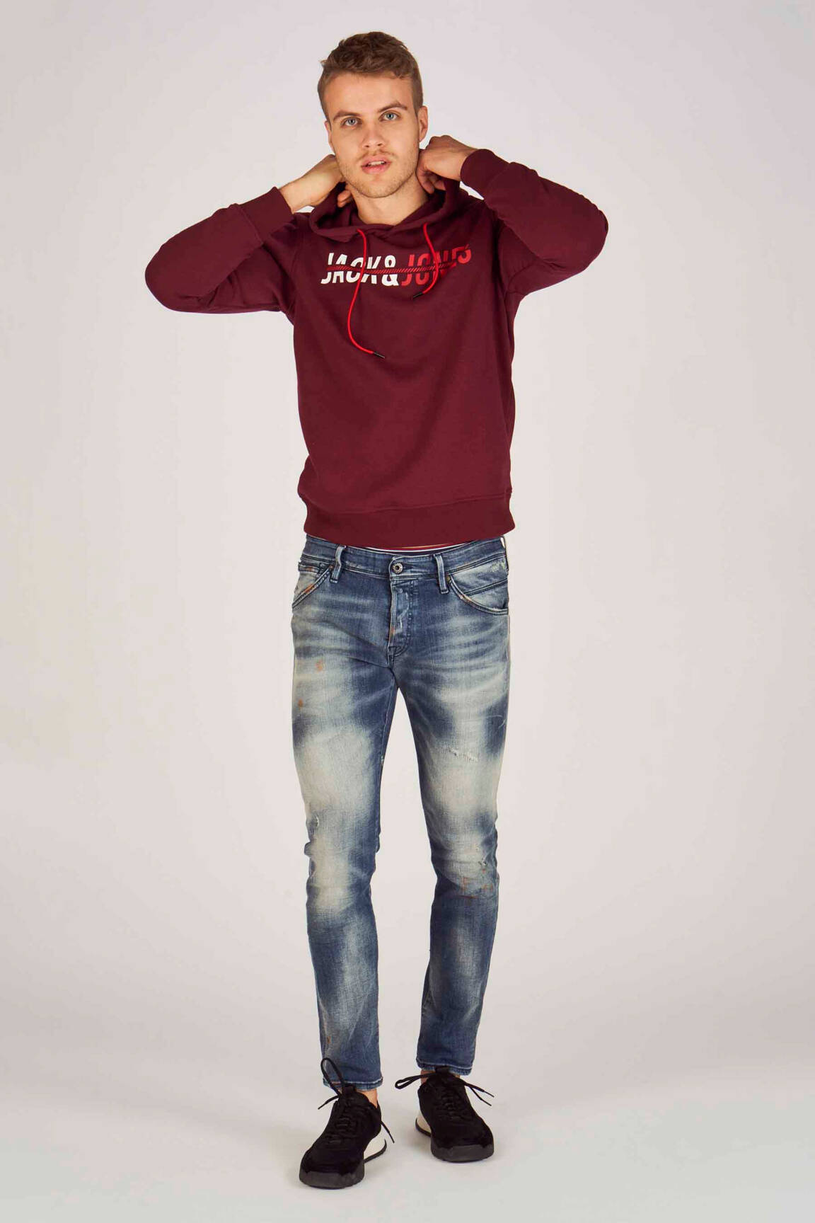 Tiesios kirpimo džinsai mėlyna JACK & JONES vyras