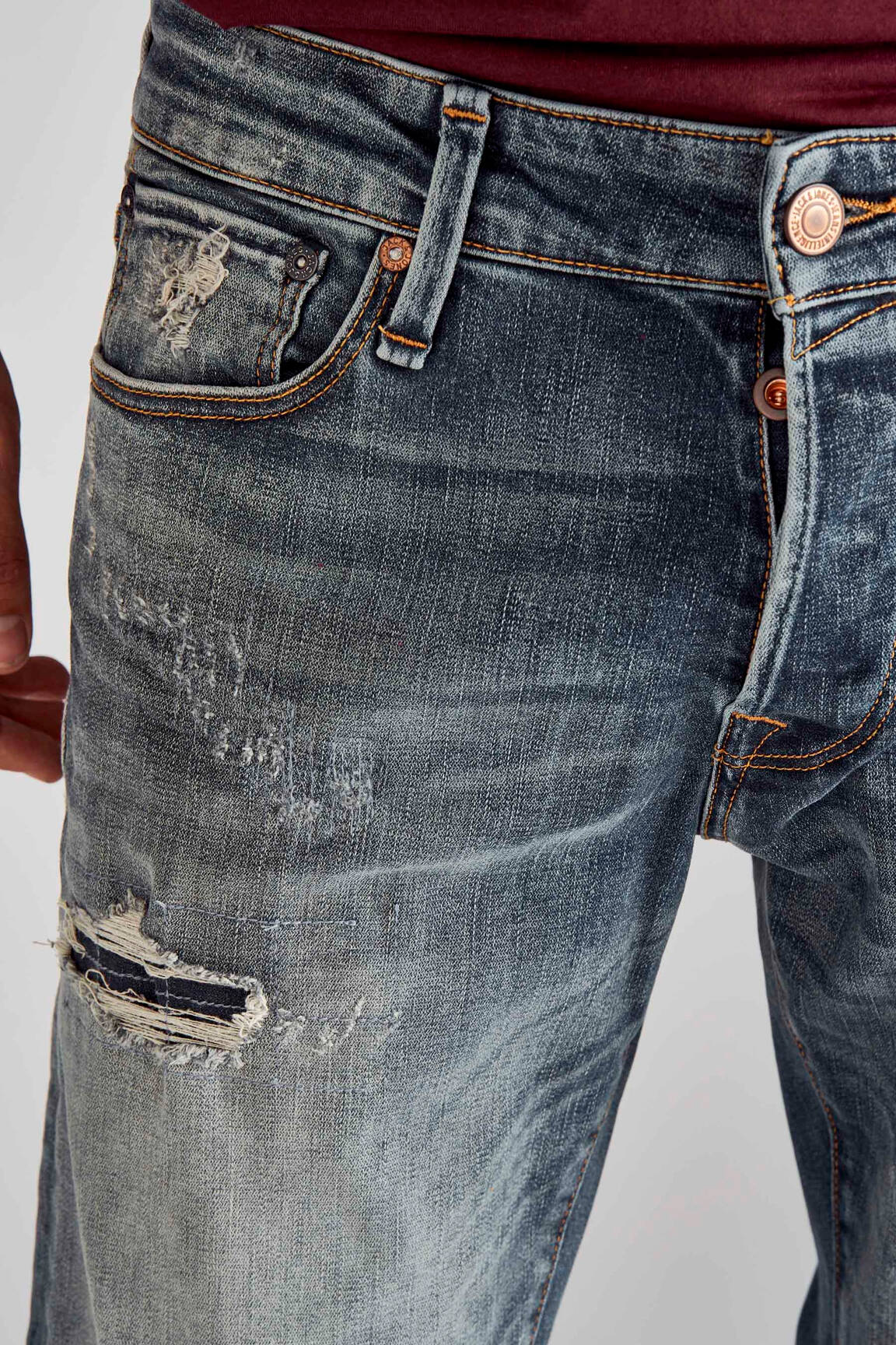 Lieknos džinsai mėlyna JACK & JONES vyras
