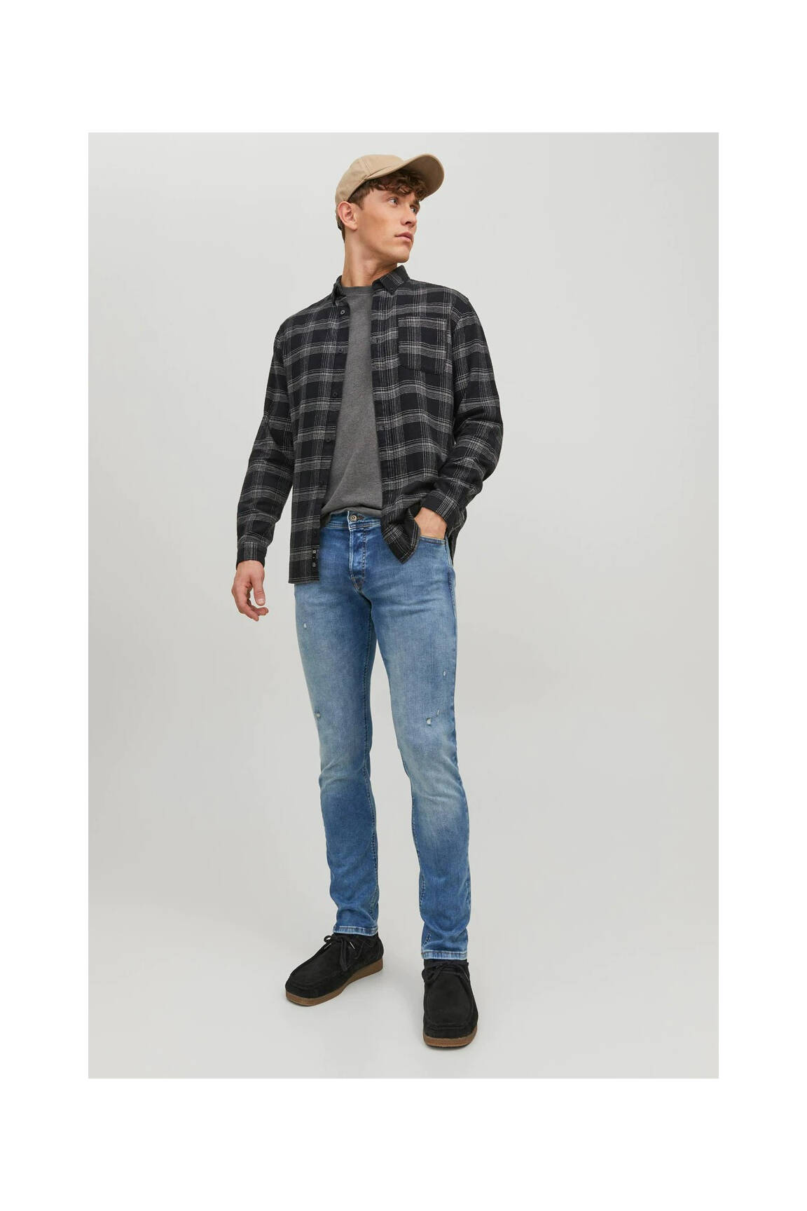 Lieknos džinsai mėlyna JACK & JONES vyras