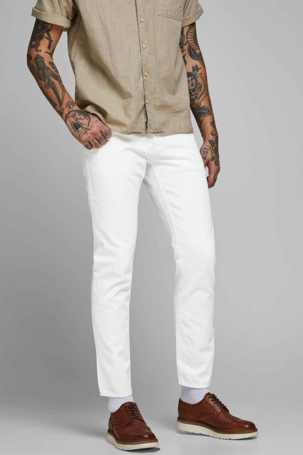 Tiesios kirpimo džinsai baltas JACK & JONES vyras