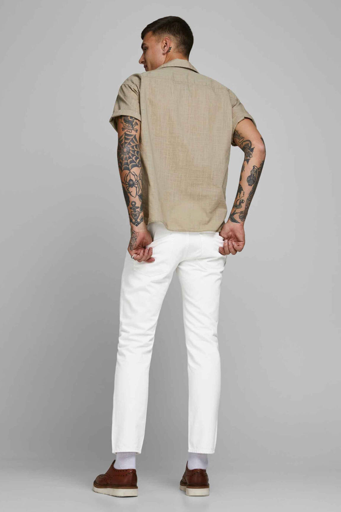 Tiesios kirpimo džinsai baltas JACK & JONES vyras
