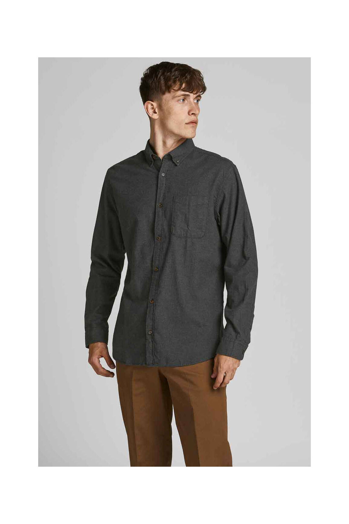 Ilgomis rankovėmis marškinys pilka JACK & JONES vyras