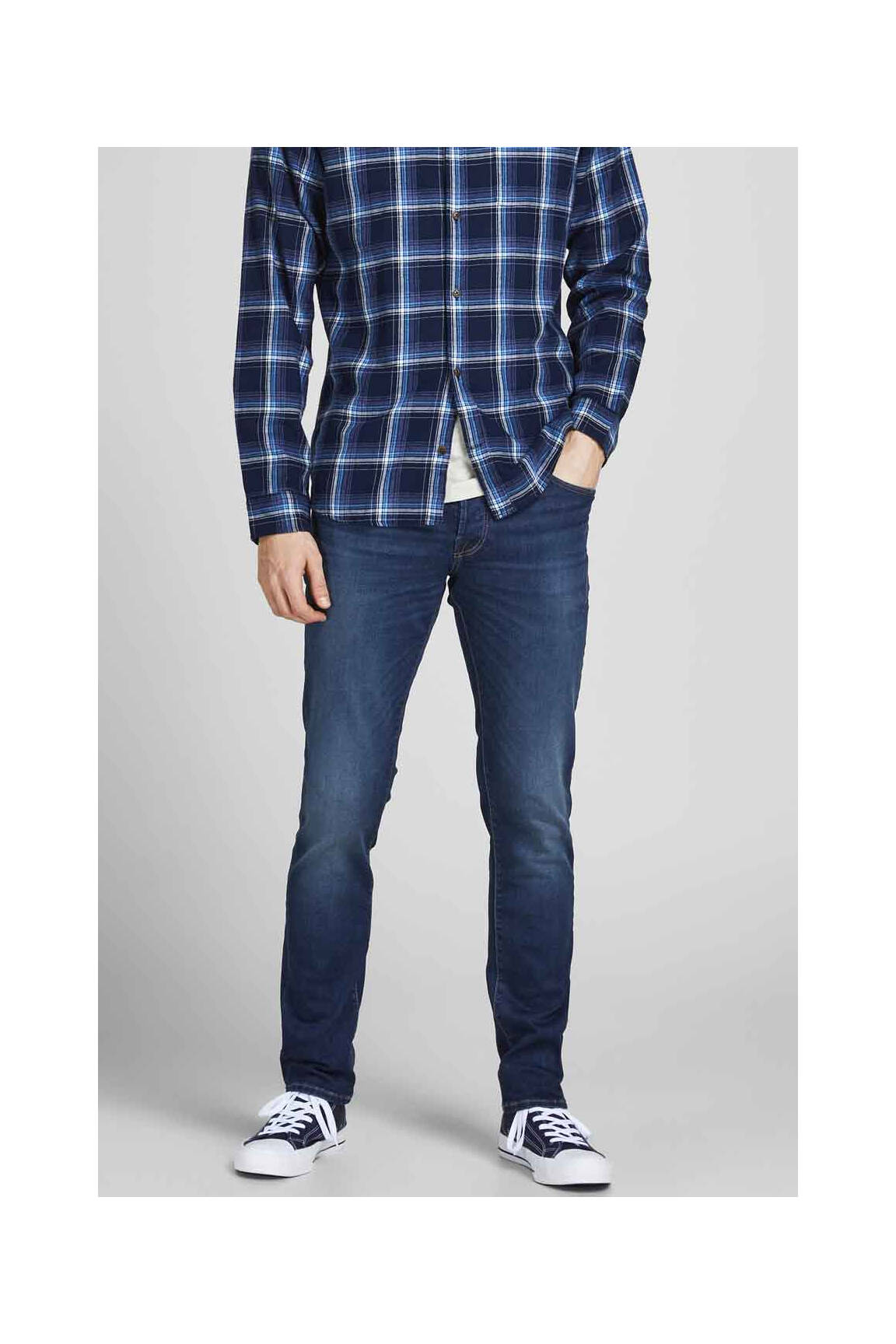 Lieknos džinsai mėlyna JACK & JONES vyras