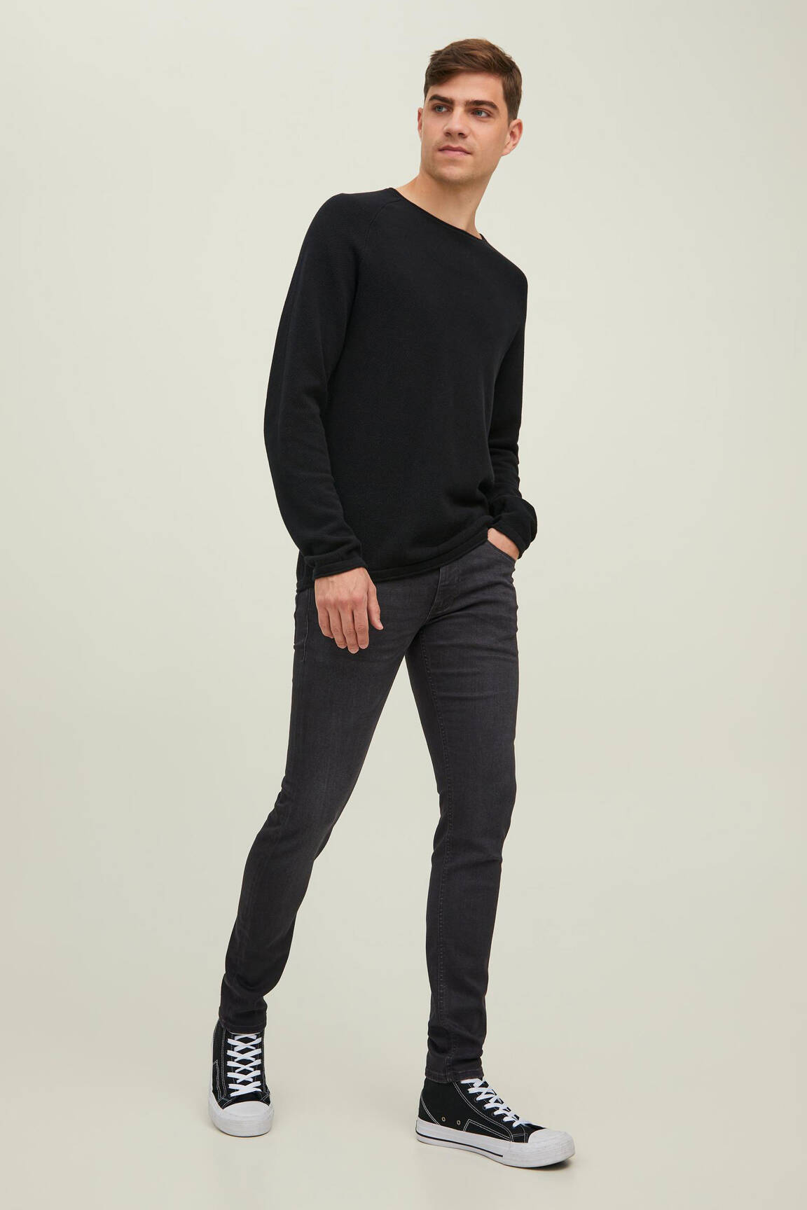 Lieknos džinsai juodas JACK & JONES vyras