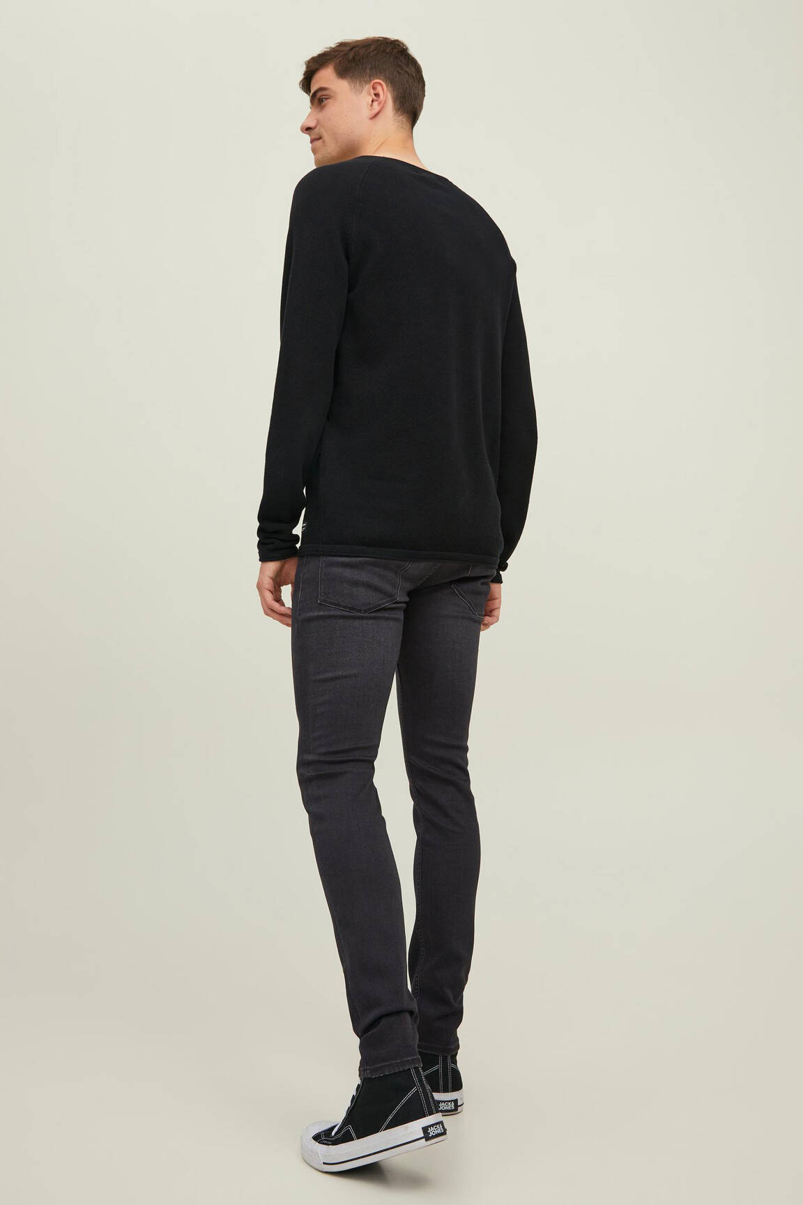 Lieknos džinsai juodas JACK & JONES vyras