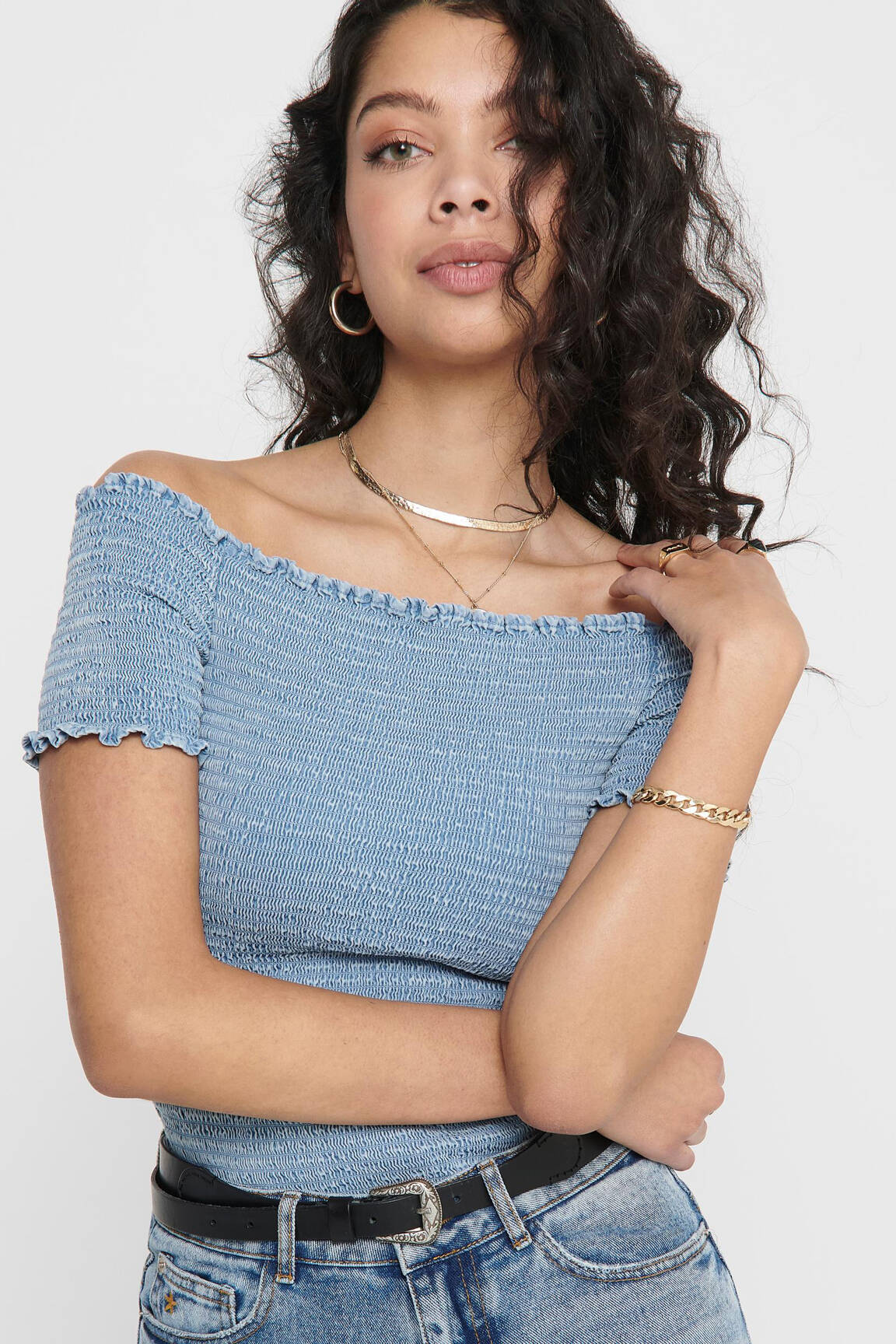 Viršūnė mėlyna ONLY moteris