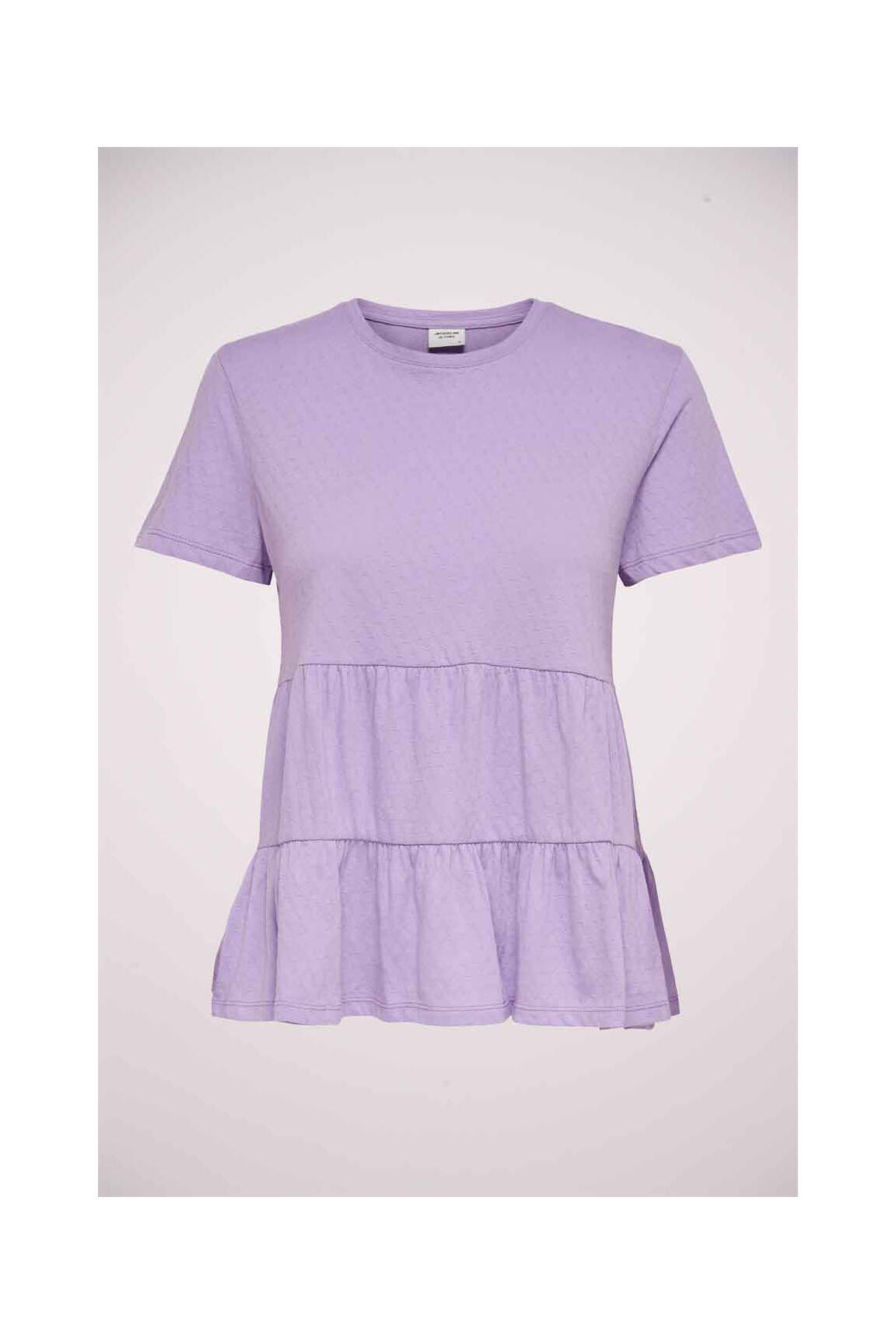 T-marškinys violetinis JACQUELINE DE YONG moteris